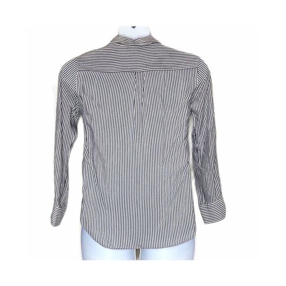 Zara Woman Button Down Blue Striped Lightweight Blouse Size XS - Picture 3 of 7